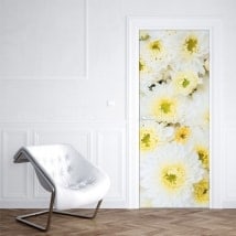 Vinilos decorativos para puertas flores
