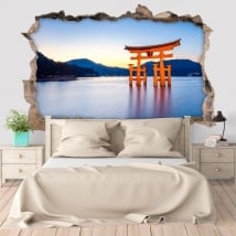 Vinilos de pared puerta Torii 3D