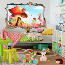 Vinilos infantiles 3D mundo de hadas mágico