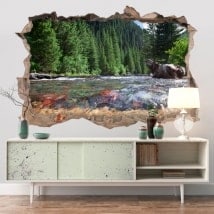 Vinilos paredes río montañas Colorado 3D