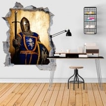 Vinilos pared guerrero medieval 3D