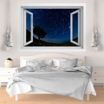 Ventana vinilos 3D estrellas en movimiento