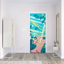 Vinilos para puertas colores pop