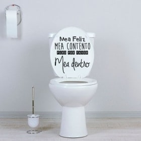 Vinilos para aseos y paredes frase mea feliz