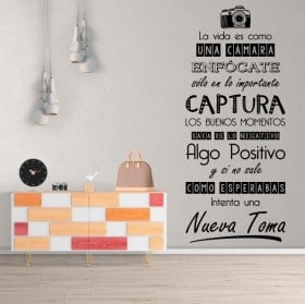 Vinilos decorativos frases la vida es como una cámara