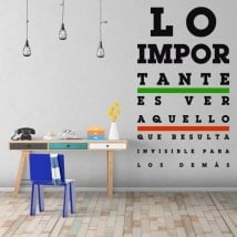 Vinilos tabla optométrica frases lo importante es ver