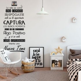 Vinilos frases motivación la vida es