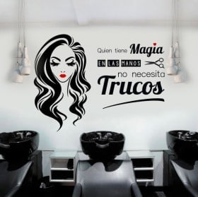 Vinilos salones de belleza y peluquerías quien tiene magia