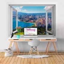 Ventanas de vinilo 3D playas Honolulu Hawái