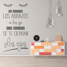 Vinilos decorativos frases me gustan los abrazos