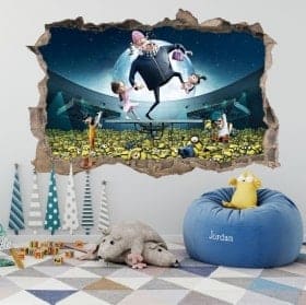 Vinilos paredes minions mi villano favorito 3D