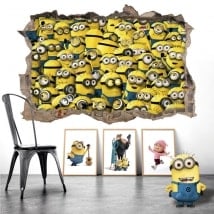Vinilos decorativos minions 3D
