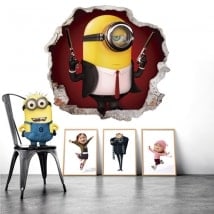 Vinilos decorativos paredes minion hitman 3D
