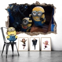 Vinilos para paredes minions mi villano favorito 3D