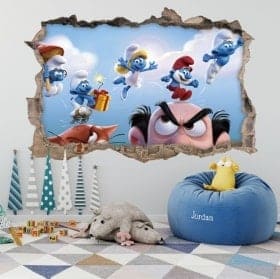 Vinilos y pegatinas los Pitufos 3D