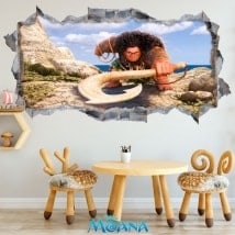 Vinilos y Pegatinas Disney Maui Moana 3D