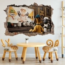 Vinilos de pared la oveja Shaun 3D