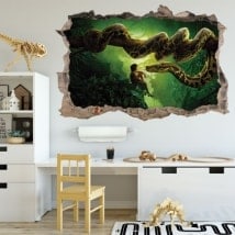 Vinilos 3D agujero pared el libro de la selva