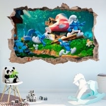 Vinilos 3D los pitufos