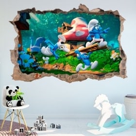 Vinilos 3D los pitufos