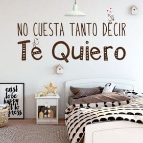 Vinilos decorativos frase te quiero
