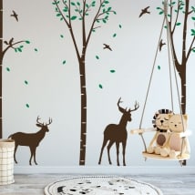 Vinilos decorativos ciervos en el bosque