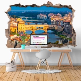 Vinilos decorativos ponte vecchio Florencia Italia 3D