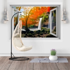 Vinilos ventana cascadas Heo Suwat 3D