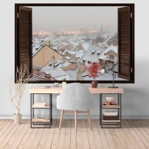 Vinilos paredes Invierno en Praga 3D