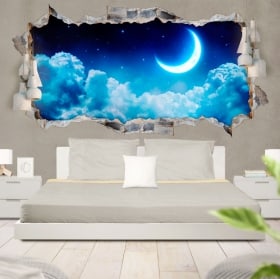 Vinilos luna y estrellas 3D