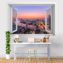 Vinilos atardecer ciudad Bangkok 3D