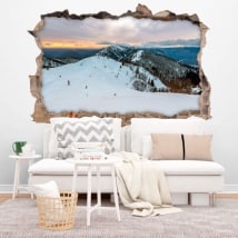 Vinilos paredes Invierno montañas Eslovenia 3D