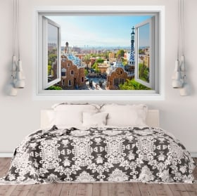 Vinilos paredes parque G&uuml;ell Barcelona 3D