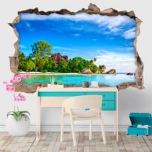 Vinilos decorativos isla La Digue Seychelles 3D