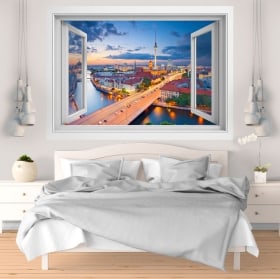 Vinilos decorativos atardecer Berlín Alemania 3D