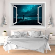 Vinilos decorativos ventanas 3D noche mágica