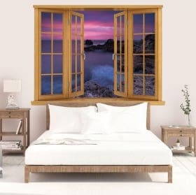 Vinilos decorativos amanecer en el mar negro 3D