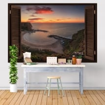Vinilos decorativos amanecer Bolata Bay Bulgaria 3D