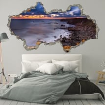 Vinilos decorativos amanecer costa de Bulgaria 3D