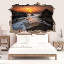 Vinilos decorativos amanecer costa del mar negro 3D