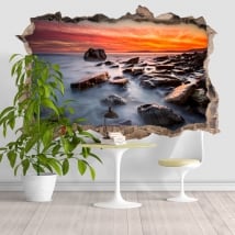 Vinilos decorativos Rocky Beach 3D