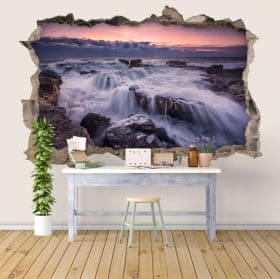 Vinilos decorativos amanecer en el mar 3D
