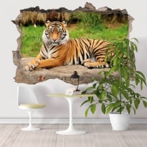 Vinilos decorativos tigre de Bengala 3D