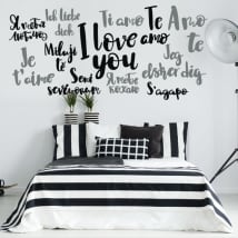 Pegatinas de vinilos te amo en varios idiomas