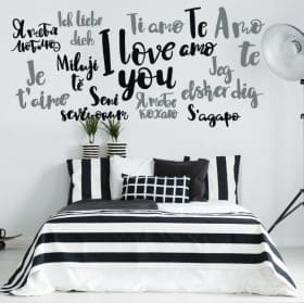 Pegatinas de vinilos te amo en varios idiomas