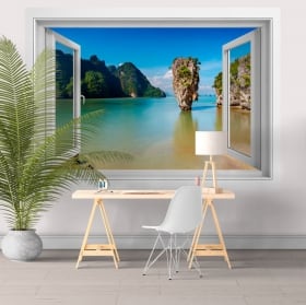 Vinilos decorativos ventana isla James Bond Tailandia 3D