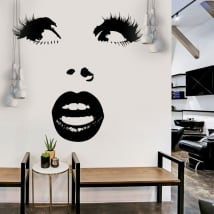 Vinilos decorativos cara mujer sorprendida