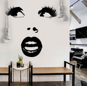 Vinilos decorativos cara mujer sorprendida