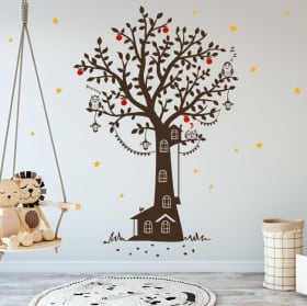 Vinilo decorativo infantil casa árbol