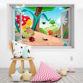 Vinilos infantiles bosque 3D